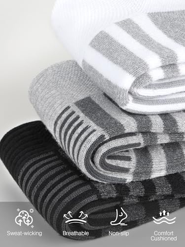 Airacker Athletic Running Ankle Cotton Socks, Low Cut Cushioned Performance Anti-Blister Tab Sports Socks for Men Women2