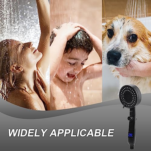 Cuteefun Soffione Doccia Nero, Tubo Doccia da 2m