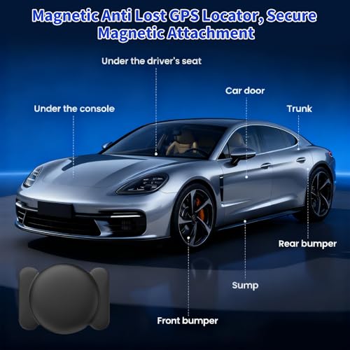 GPS-Tracker Auto Ohne ABO für iOS＆Android, Magnet Versteckte Fahrzeuge Tracker für Motorrad, Smart Tag Finder Keine Monatliche Gebühr, Vehicles Car Tracker mit Echtzeit-Standortbestimmung
