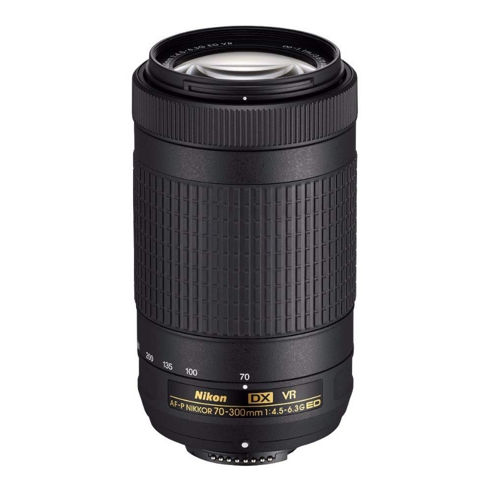 Nikon AF-P DX NIKKOR 70-300 mm f/4.5-6.3G ED VR Lens for Nikon F Mount DSLR Cameras (Black)