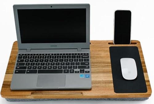 Lap Desk, Laptop Lap Desk With Cushion Made With Premium Acacia Wood. Lap Desk For Laptop Fits 14” To 17” Laptops. Bed Desk, Laptop Desk, Lapdesk For Laptop For Home Office Laptop Lap Desks Hazelteck #TOP4