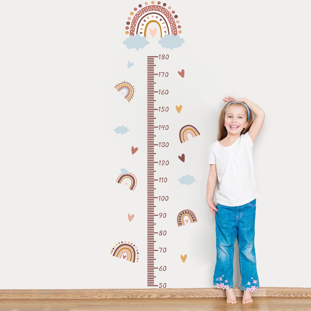 Toise Murale Enfant Règle Hauteur Murale Diagramme Taille Enfants Diagramme De Croissance De BéBé Autocollant Mural Enfant Sticker Mural PVC Décoration Murale Amovible chambre enfant 50 à 180 CM,A