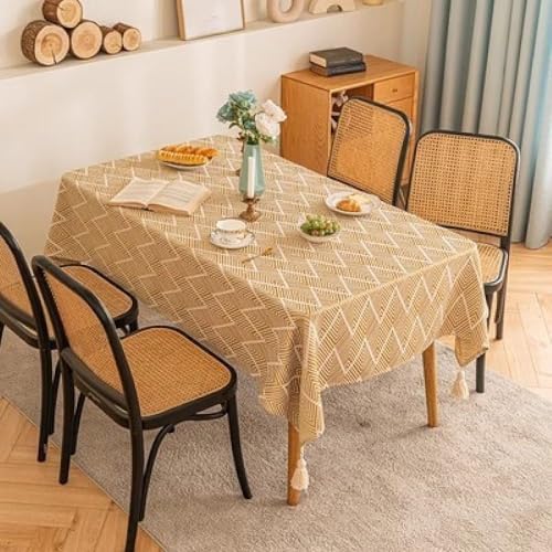 Nappe de table carrée coton lin pour protéger et embellir les meubles