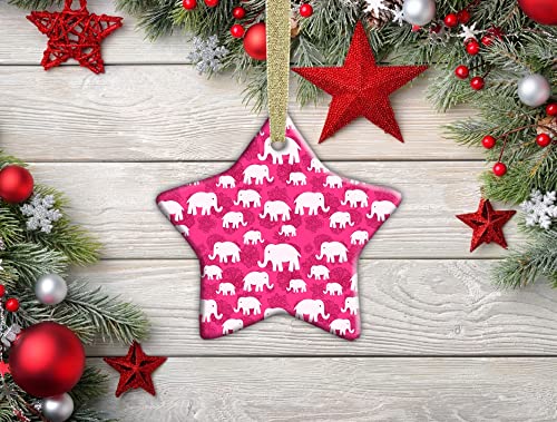 Christmas Ornaments Ceramics Hanging Christmas Tree Ornaments Floral And Elephants Porcelain Pendants Christmas Decorations For Xmas Family Party Holiday Decorative #TOP2