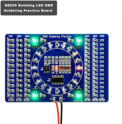 COVVY rotierendes LED SMD NE555 Löt-Übungsboard DIY-Kit Fanny Skill Training DIY-Kit elektronisches PCB-Board-Modul-Set