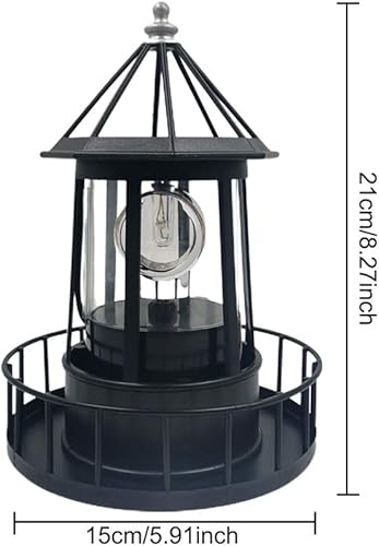 Miniatura 9 de Rancoo Luz LED solar giratoria para faro, luces solares LED impermeables para jardín, se ilumina automáticamente por la noche y rotación automática