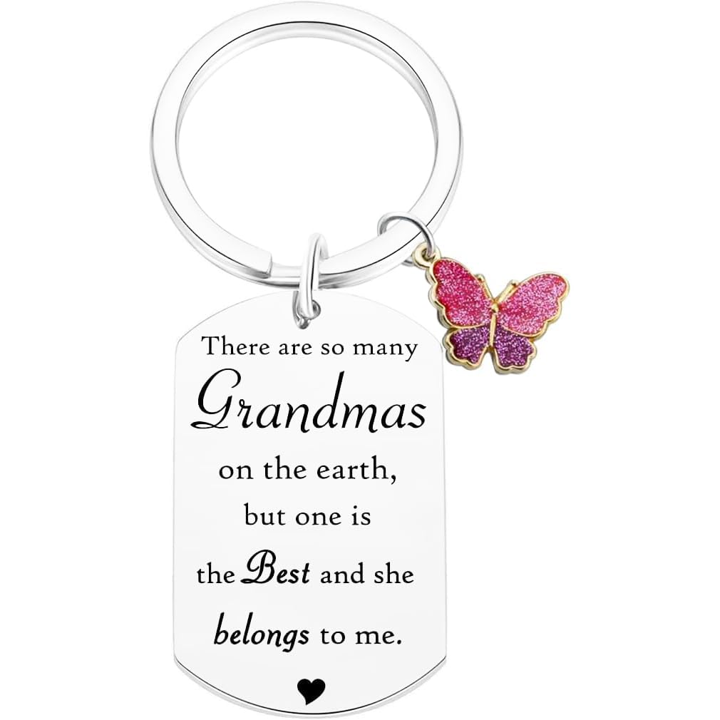 Tecreo Grandma Gifts Keychain Gift, Grandma Keychain Birthday Gifts, Mother's .Day Gifts for Grandma from Grandchildren Grandkids Granddaughter Grandson