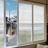 Coavas 窓ガラス目隠しフィルム 目隠しシート めかくしシート ガラス 窓用 3D 立体リブ柄 窓フィルム 断熱シート 外から見えない 水で貼る 剥がせる 賃貸OK 飛散防止 台風対策 UVカット 紫外線カット 浴室 寝室 台所 書斎 風呂 玄関（セミクリア，45x200cm）