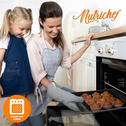 NutriChef Set Padelle Antiaderenti da 8 Pezzi, Teglie Rotonda per Torte, per Pane, per Muffin, Teglie Larghe e Quadrate, e Teglia per Biscotti, Nero - immagine 5