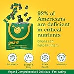 Gruns Adults Super Greens Gummies, Multivitamin Superfood Gummy Bears, Spirulina, Chlorella, Prebiotics & Fiber Gummies for Digestive Health, Adaptogens Supplement, 20 Vitamins & Minerals, 10 Count - Image 4