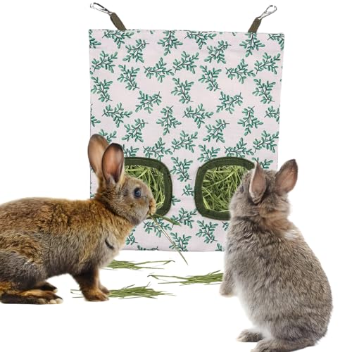 Rabbit Hay Feeder, Guinea Pig Hay Holder & Bunny Hay Feeder – Durable Hanging Hay Bag for Rabbits Chinchillas Guinea Pigs Bunnies – Chew-Resistant Hay Holder for Small Animals (Green) - image 8