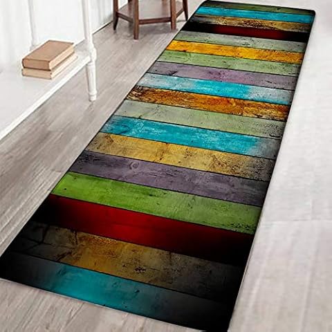 Area Rug Non-Slip Large Door Vintage Chic Patterned Carpet Floor Mat Stair Pads for Living Room Bedroom Hallway Kitchen,2x6ft Cover