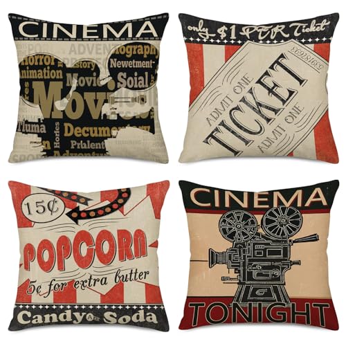 A Set of 4 Movie Throw Pillows