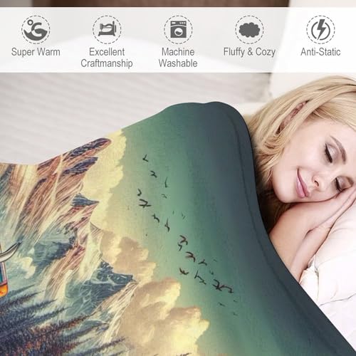 Manta de sofá y cama térmica para noches de invierno con forro polar 4