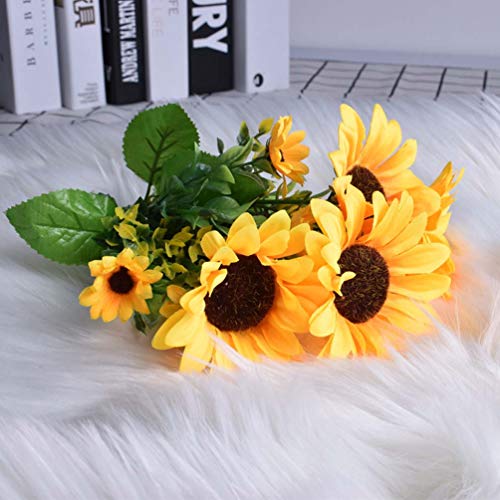 Bouquet de tournesols en soie fausses fleurs jaunes pour une décoration de mariage champêtre