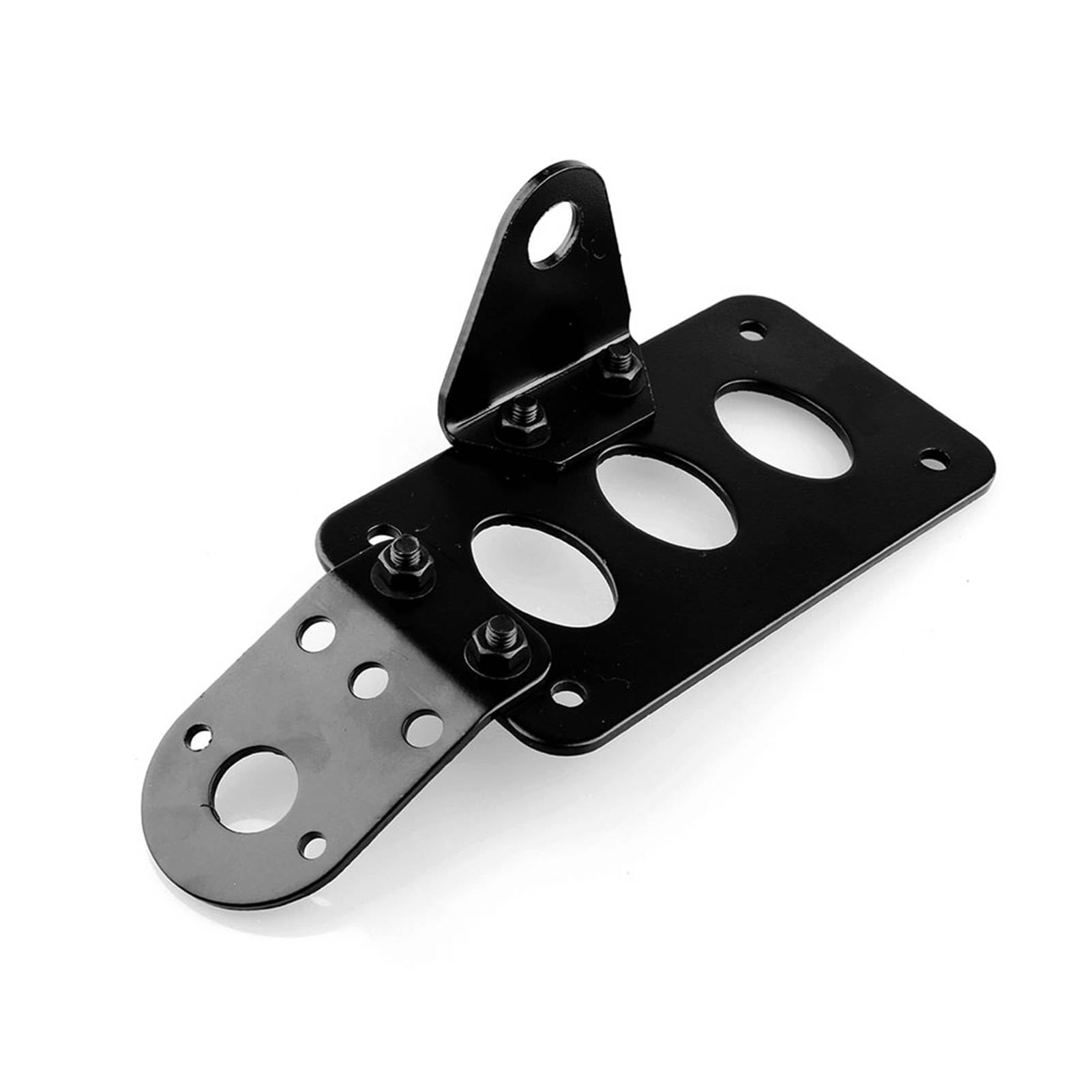 Staffa Laterale in Lega di Alluminio Staffa per del Motociclo Fanale Posteriore per Motocicletta Staffa Laterale in Metallo Nero 18x10,3 Cm
