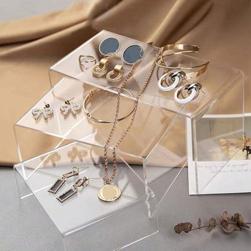 Soporte de exhibición de acrílico transparente rectangular con acabado premium 5
