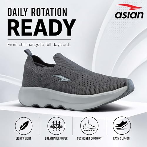 Image of ASIAN Men Wind PRO-08 Casual Wear and Walking Shoes Without Laces for Men & Boys with Upper Mesh Fabric - Lightweight, Comfortable, Breathable, and Perfect for Walking and Daily Use