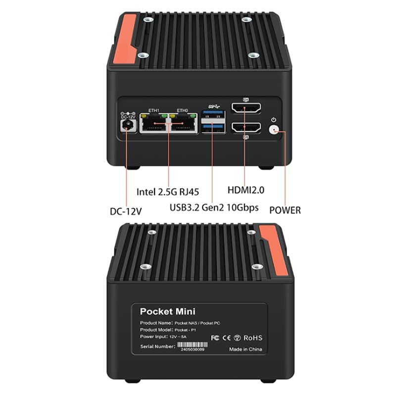 Amazon.co.jp: ミニPC 第12世代 N305 NAS小型ホスト、4x M.2 NVMe