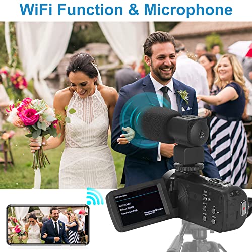 Video Camera with Microphone 4K Camcorder Digital Video Recorder YouTube Vlogging WiFi Camera 48.0MP Webcam for Live… - Image 7