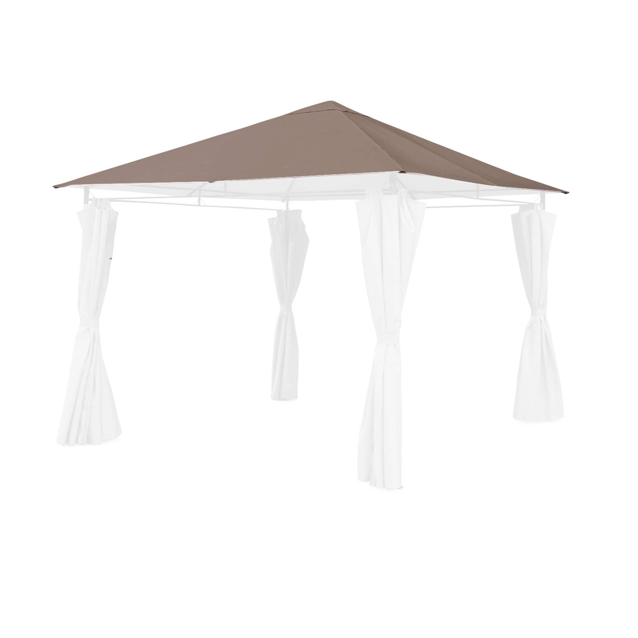 Toile de toit pour tonnelle grise 3x3m Isla - toile de rechange pergola. toile de remplacement