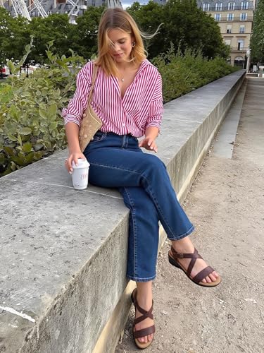 Image of SHIBEVER Wedge Sandals for Women Dressy: Comfortable Low Heel Sandals | Adjustable Casual Dress Shoes with Cushioned Insole and Non-Slip Sole, All-Day Walking