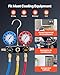 VEVOR AC Manifold Gauge Set for R134a R404A R1234yf R22 Refrigerant, 3 Way AC Gauge with 5 ft Hoses, Adapters, Quick Couplers, Can Taps for Automotive Air Conditioning Maintenance, Charging Evacuation