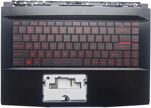 Backlit Laptop Keyboard with Palmrest Compatible with MSI GF63 8RC 8RD MS-16R1 R2 R3 R4 R5 R6 Russian US Spanish LayoutUS Keyboard