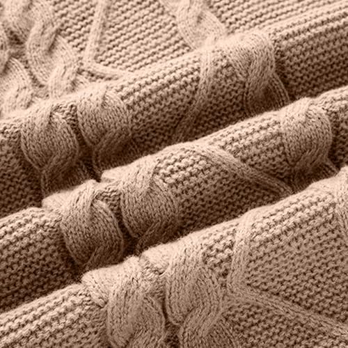 Quarter Zip Pullover Men Sweater - Mens Long Sleeve Cable Knitted Mock Neck Casual Golf Sweaters Textured 20253