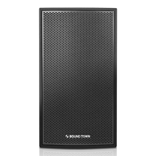 Image of Sound Town CARME Series 12 inch 2-Way Powered Professional PA DJ Speaker, Black with Onboard DSP, Birch Plywood for Installations, Live Sound, Karaoke, Bar, Church