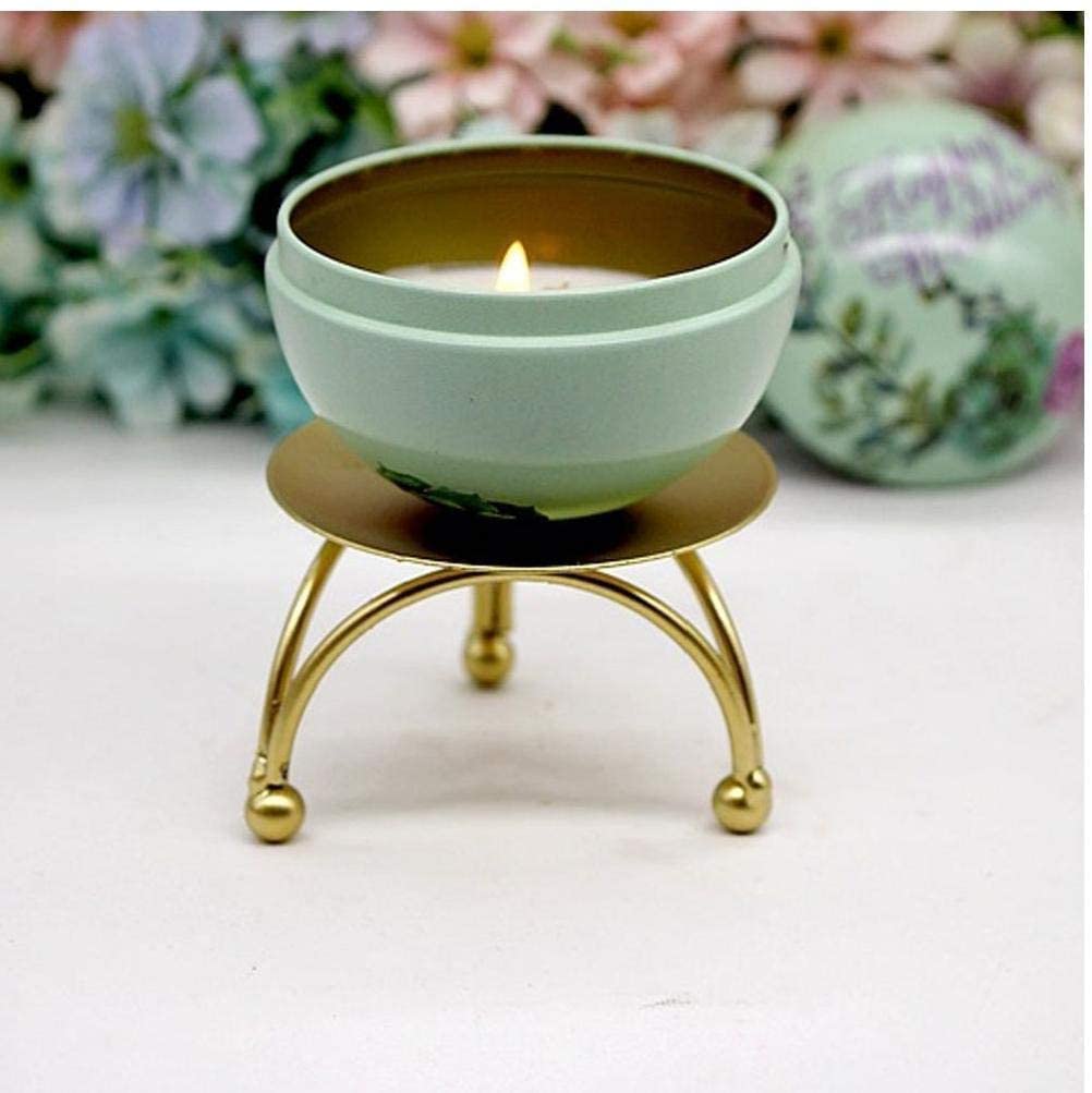 YAHOME Candle Holder Gold Iron Plate Candle Holder Centrepiece Pedestal Candal Stand For Wedding Dinner Tables Mini Cup Cake Holder (Small)