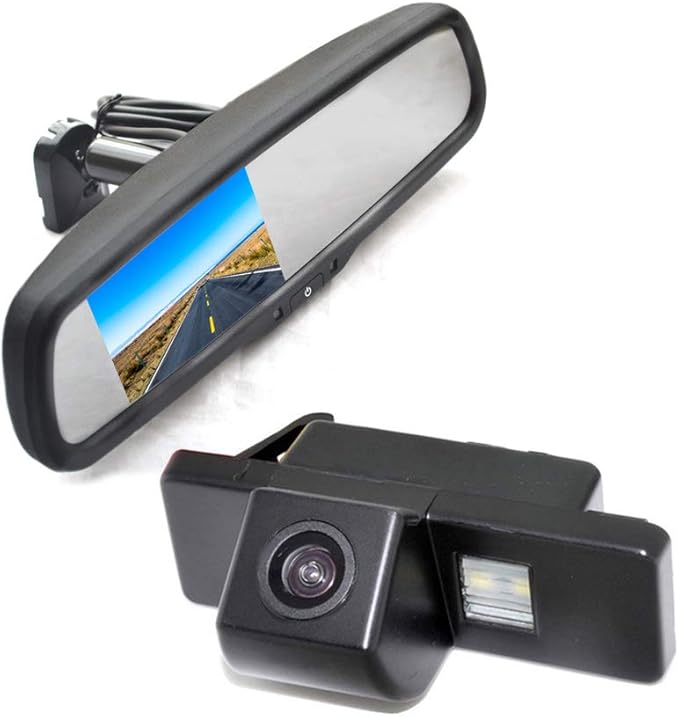 Vardsafe VS208R Reverse Camera & Replacement Rear View Mirror Monitor for Nissan