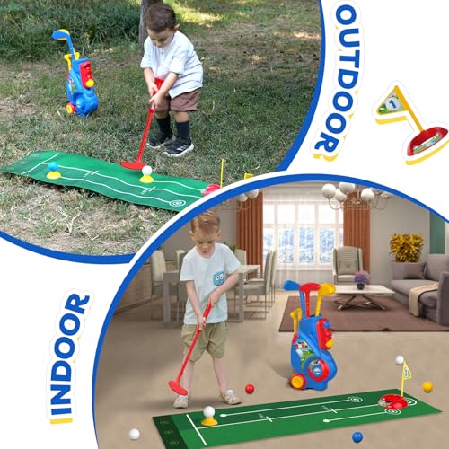 Liberry Toddler Golf Clubs Set Toy for Kids Ages 1 2 3 4 with Mat, Blue by Liberry - Used condition - Image 4