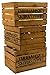 Produktbild 3er Set Massive Obstkiste Apfelkiste Weinkiste 49 x 42 x 31 cm (Gebrauchte alte Holzkisten mit Aufschrift)