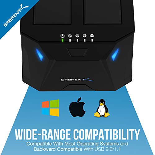 Sabrent Usb 3.0 To Sata I/Ii/Iii Dual Bay External Hard Drive Docking Station For 2.5 Or 3.5In Hdd, Ssd With Hard Drive Duplicator/Cloner Function [20+Tb Support] (Ec-Hd2B) #TOP6