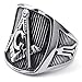 KONOV Mens Stainless Steel Ring, Freemason Masonic, Black, Size 10