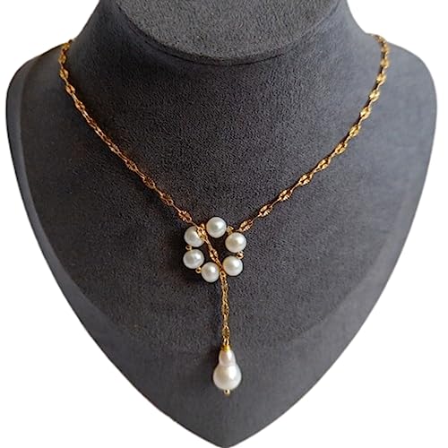 Collier Y artisanal à fleur de perles pour sublimer vos tenues de soirée et mariages