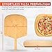 Loftern Wooden Pizza Peel 16 Inch Board with Engraved Sizes - Multi-Purpose Bamboo Pizza Cutting Board, Wood Pizza Peel, Pizza Spatula Paddle, and Serving Board with Size and Cutting Guide