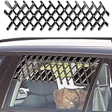 Window Pet Gate Extendable Car Window Ventilation Safeguard Mesh Security Lattice Telescopic Fence, for Protecting Pet Safe in Car,Suit for Small Car & Trucks