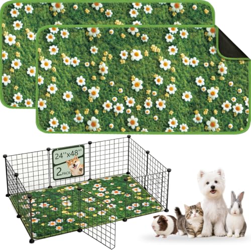 Image of Washable Guinea Pig Pee Pads,Reusable Guinea Pig Cage Liner 2 Pack