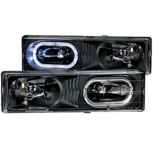 Anzo USA 111007 Crystal With Halo Black Headlight Assembly - (Sold in Pairs)