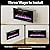 BREEZEHEAT 42 inch Electric Fireplace Wall Mounted/Freestanding-Ultra Thin Fireplace Inserts for Living Room with Double Heat Vent, Remote Control, Touch Screen, Led Flame, 8H Timer, 750w/1500w