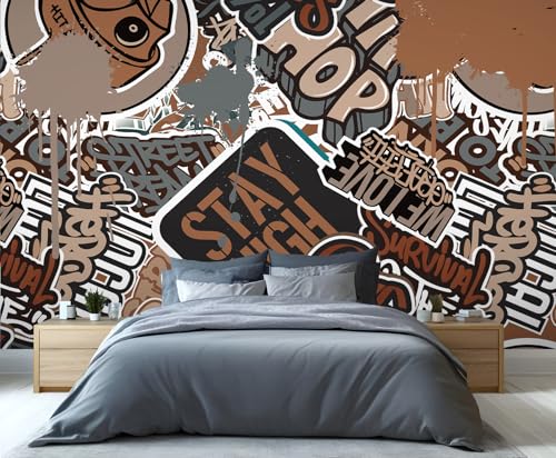 Papier peint graffiti urbain moderne grand format 250x175cm