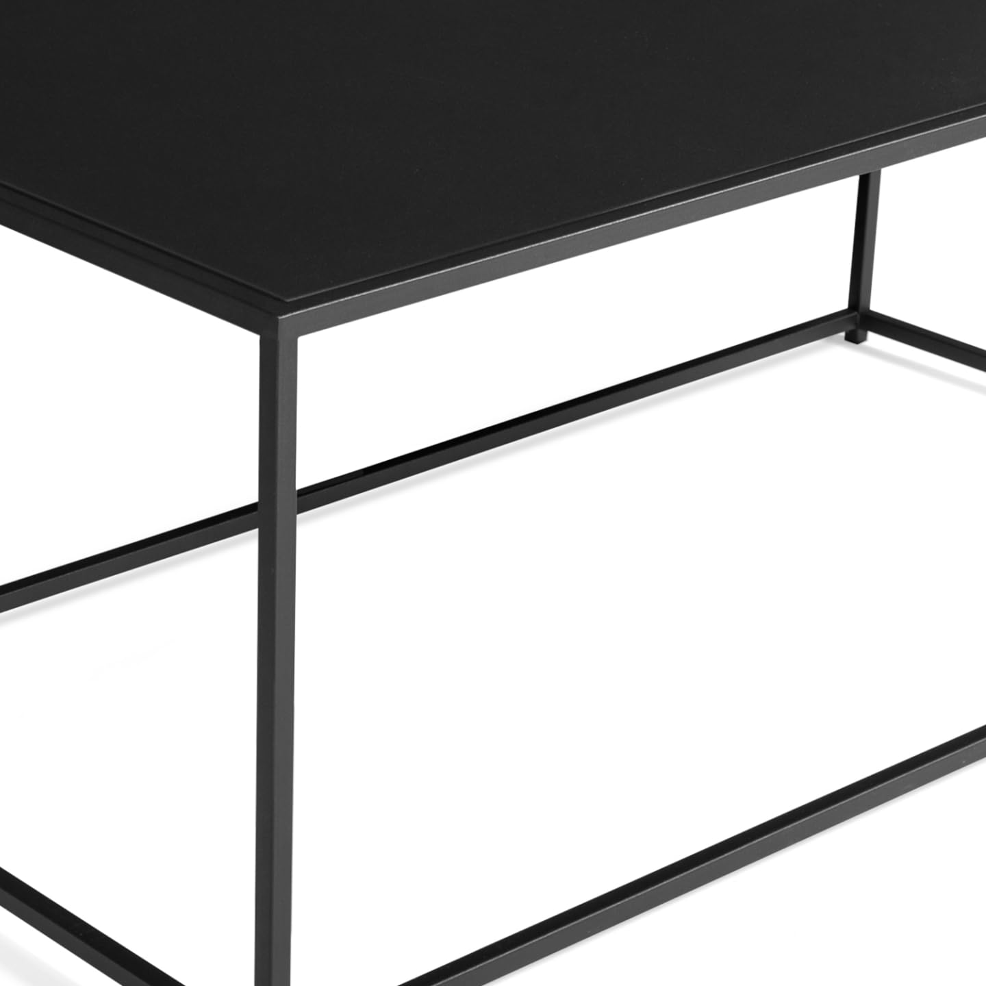 IDMarket - Table Basse Fixe Davis 113 cm métal Noir
