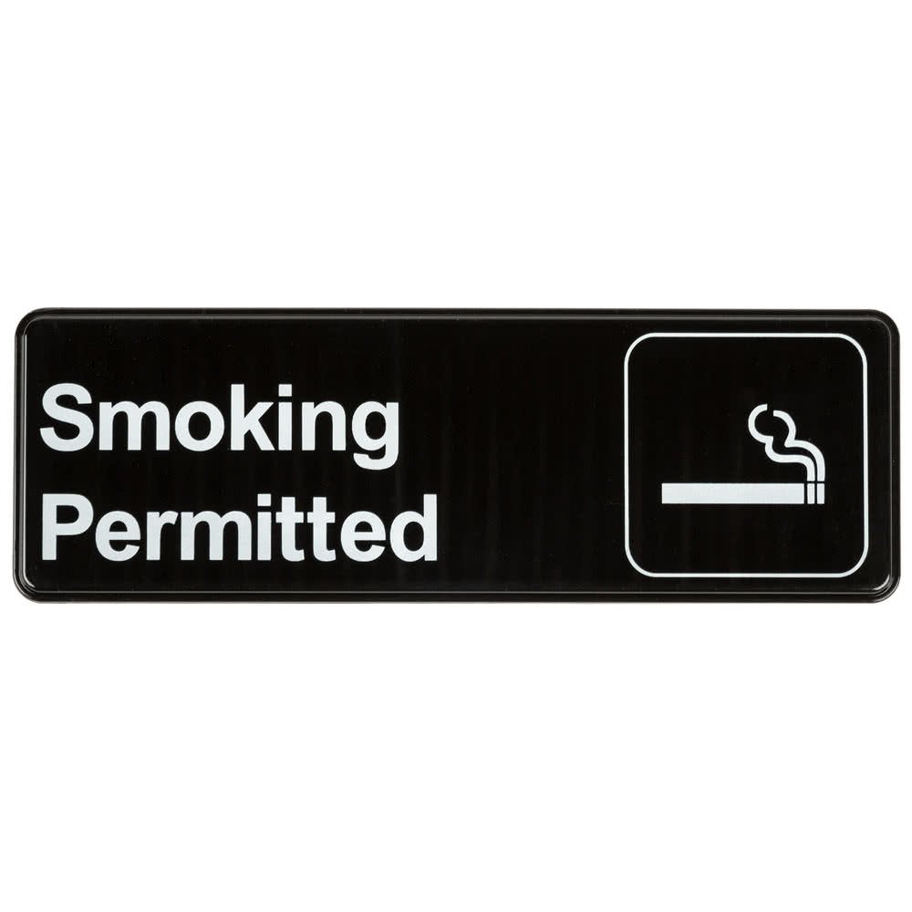 Smoking Permitted Sign by Royal Industries – 3x9 inches, "Smoking Permitted", Model ROY 394514