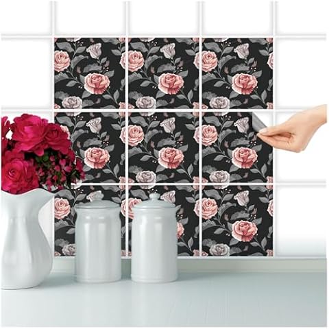 FoLIESEN Vintage Rose Tile Stickers Cover