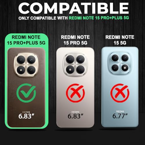 Image of AESTMO Tough Armor Redmi Note 15 Pro Plus 5G Bumper Back Case Cover | Ring Holder & Sliding Camera Shield Cover | 360 Degree Protection Back Case Cover for Redmi Note 15 Pro Plus 5G (Black)