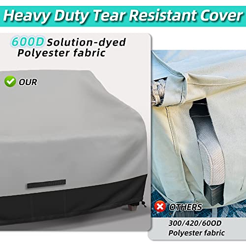 Zenicham Fade And Tear Resistant Patio Loveseat Covers, Heavy-Duty Waterproof Outdoor Couch Cover, Uv Resistant Outdoor Sofa Cover, Lawn Patio Outdoor Furniture Covers,Gray/Black 54Wx37Dx35H Inch #TOP3