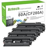 Aztech Compatible Toner Cartridge Replacement for HP Laserjet 80A CF280A 80X CF280X (Black, 4-Packs)