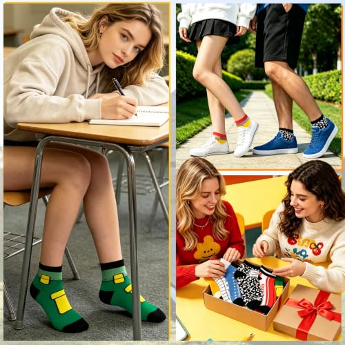 Image of 6 Pairs Ankle Socks for Women Men Novelty Gifts For Women Halloween Christmas Festival Birthday Gift